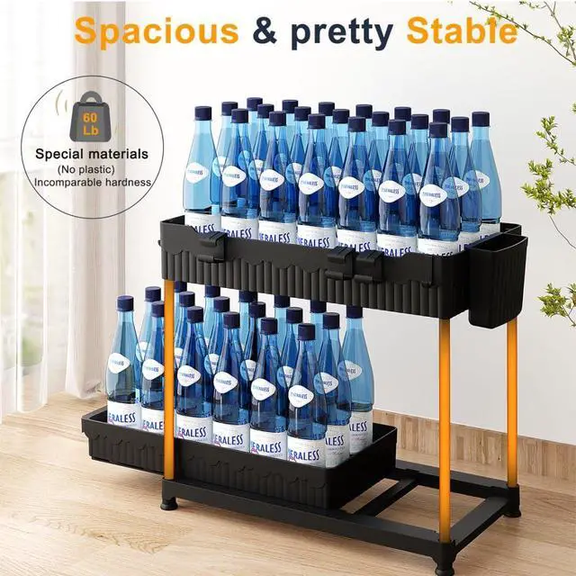 Alt view image 5 of 6 - 3 Pack Under Sink Organizers,2-Tier Multi-Use Kitchen and Bathroom Organizers and Storage with Sliding Drawers,Bathroom Cabinet Organizer (Black, 12.8 Inch)