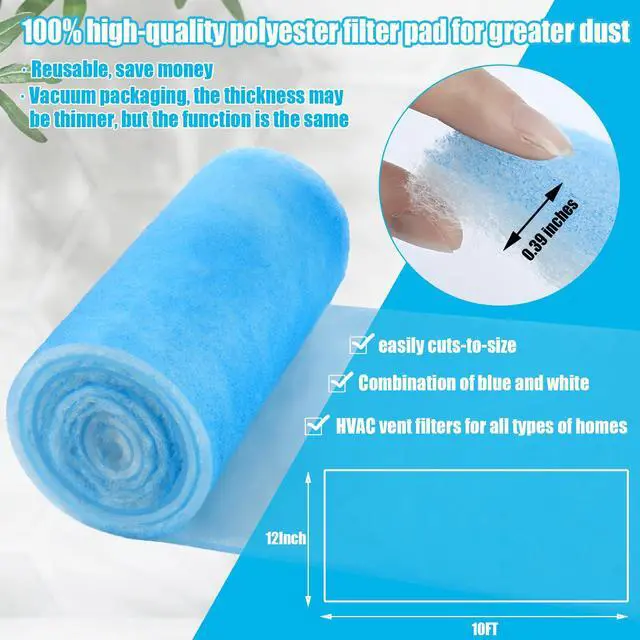 Alt view image 2 of 7 - 12 x 120 Inch Merv 6 Reusable Air Vent Filter Cut to Size Electrostatic Floor Vent Filter Washable Replacement Compatible with Most Air Conditioning Furnace HVAC