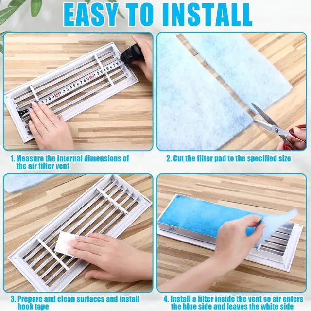 Alt view image 3 of 7 - 12 x 120 Inch Merv 6 Reusable Air Vent Filter Cut to Size Electrostatic Floor Vent Filter Washable Replacement Compatible with Most Air Conditioning Furnace HVAC
