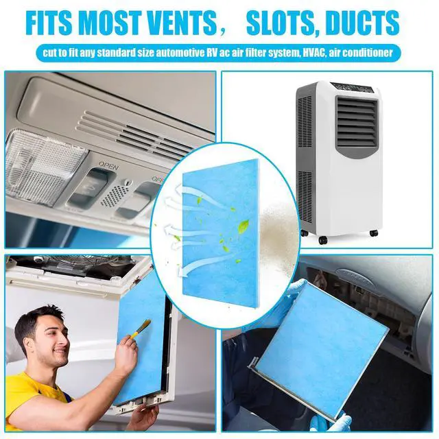 Alt view image 4 of 7 - 12 x 120 Inch Merv 6 Reusable Air Vent Filter Cut to Size Electrostatic Floor Vent Filter Washable Replacement Compatible with Most Air Conditioning Furnace HVAC