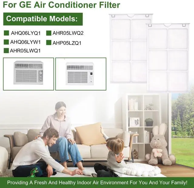 Alt view image 2 of 6 - WJ85X21746 For Ge Air Conditioner Filter Replacement Replaces Ap6280063,4588851, A0010209471 Ac Filter Replacement,for Ge Window Air Conditioner Filter Fit for Ge Ahq06lyq1,Ahr05lwq2,Ahq06lyw1 2 Pack
