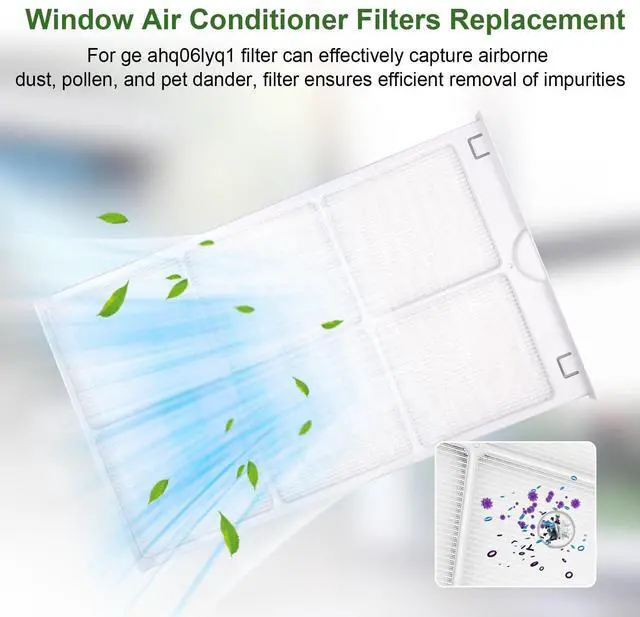 Alt view image 3 of 6 - WJ85X21746 For Ge Air Conditioner Filter Replacement Replaces Ap6280063,4588851, A0010209471 Ac Filter Replacement,for Ge Window Air Conditioner Filter Fit for Ge Ahq06lyq1,Ahr05lwq2,Ahq06lyw1 2 Pack