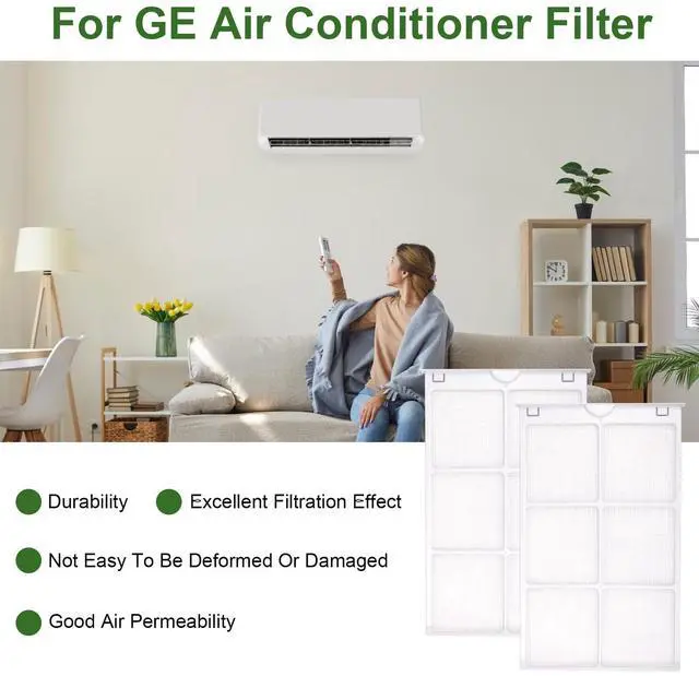 Alt view image 5 of 6 - WJ85X21746 For Ge Air Conditioner Filter Replacement Replaces Ap6280063,4588851, A0010209471 Ac Filter Replacement,for Ge Window Air Conditioner Filter Fit for Ge Ahq06lyq1,Ahr05lwq2,Ahq06lyw1 2 Pack