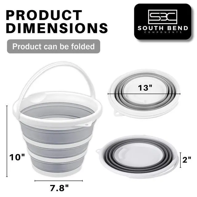 Alt view image 4 of 7 - 2.6 Gallons Collapsible Bucket with Handle, Space Saving Design Portable Foldable Water Pail for Indoor/Outdoor, Mop, Boating, Camping, and Fishing (1-Pack)