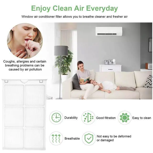 Alt view image 3 of 7 - WJ85X21746 for GE Window Air Conditioner Filter Replacement for AHQ06LYQ1, AHQ06LYW1, AHR05LWQ1, AHR05LWQ2, Replaces AP6280063,4588851, A0010209471, Room Air Conditioner Filter Replacement2 Pack