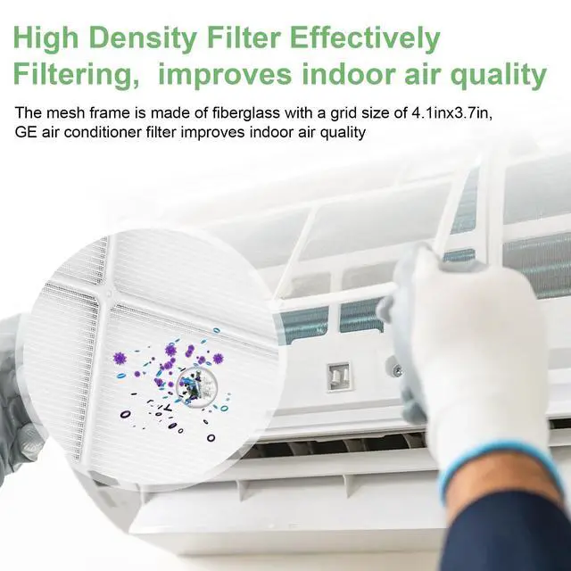 Alt view image 4 of 7 - WJ85X21746 for GE Window Air Conditioner Filter Replacement for AHQ06LYQ1, AHQ06LYW1, AHR05LWQ1, AHR05LWQ2, Replaces AP6280063,4588851, A0010209471, Room Air Conditioner Filter Replacement2 Pack