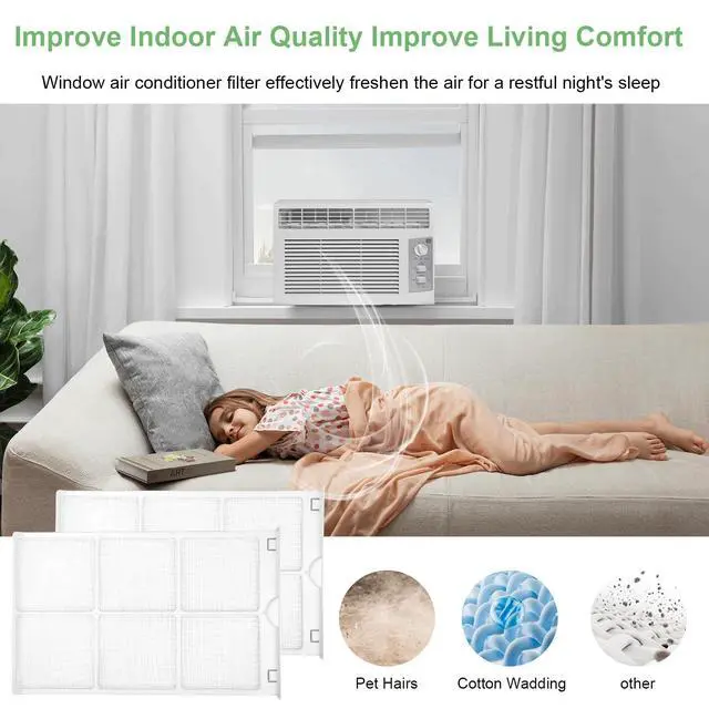 Alt view image 7 of 7 - WJ85X21746 for GE Window Air Conditioner Filter Replacement for AHQ06LYQ1, AHQ06LYW1, AHR05LWQ1, AHR05LWQ2, Replaces AP6280063,4588851, A0010209471, Room Air Conditioner Filter Replacement2 Pack