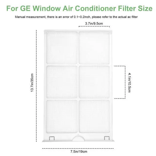 Alt view image 5 of 7 - WJ85X21746 for GE Window Air Conditioner Filter Replacement for AHQ06LYQ1, AHQ06LYW1, AHR05LWQ1, AHR05LWQ2, Replaces AP6280063,4588851, A0010209471, Room Air Conditioner Filter Replacement2 Pack