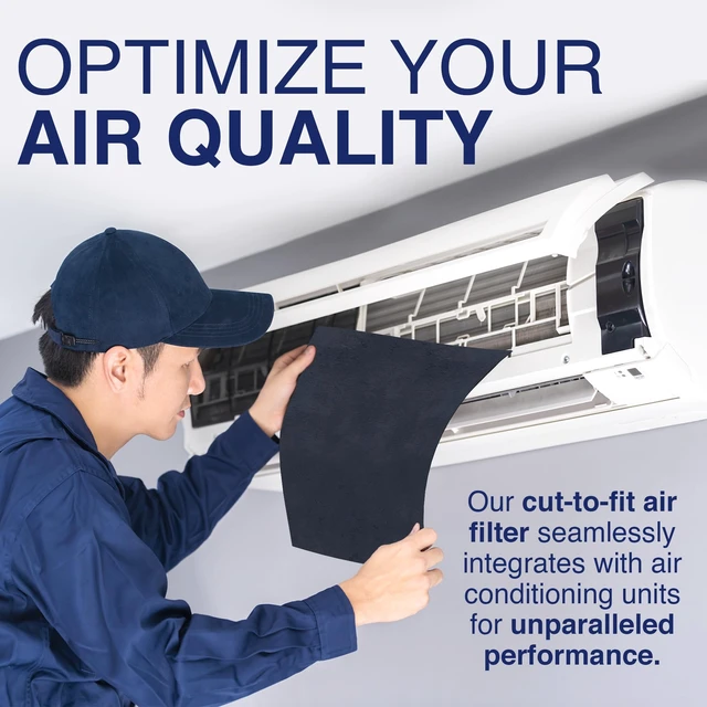 Alt view image 2 of 7 - Cut-to-Fit Activated Carbon Filter Pad, 16 x 48 Sheet | Trims to any size for furnace, AC, HVAC, vents & range hoods; absorbs smoke, pet & cooking odors; UL 900 certified; USA made