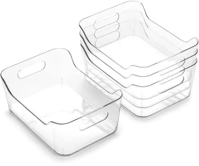 Main image of | Plastic Organizer Bins, X-Small - 4 Pack | THE SOHO COLLECTION | Multi-Use Organizer Bins | Pantry & Freezer Bin | Plastic Storage Containers | Bin for Home & Kitchen Org