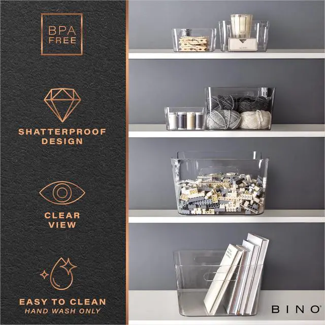 Alt view image 7 of 7 - | Plastic Organizer Bins, X-Small - 4 Pack | THE SOHO COLLECTION | Multi-Use Organizer Bins | Pantry & Freezer Bin | Plastic Storage Containers | Bin for Home & Kitchen Org