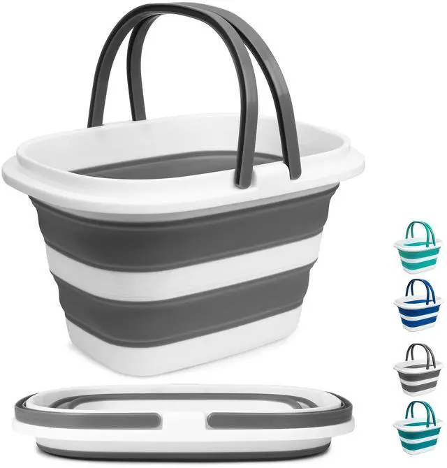 Main image of Large Collapsible Mop Bucket, 16L(4.2 Gallon) Plastic Bucket for House Cleaning, Car Washing, Silicone Cleaning Supplier Organizer, Portable Basket with Handle for Laundry Storage, RV Camping, Fishing