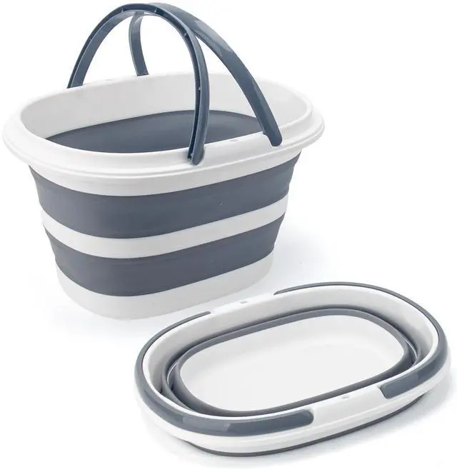 Main image of Collapsible Water Bucket with Handle, 10L(2.6 Gallon) Foldable Plastic Bucket for Mopping, Window Cleaning, Car Washing, Fishing, Ice Buckets for Camping, Portable Household Organizer Caddy