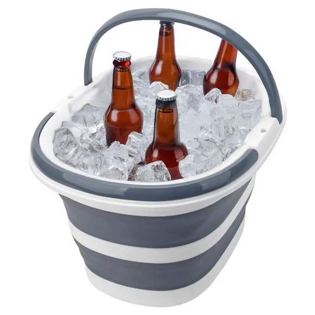 Alt view image 7 of 7 - Collapsible Water Bucket with Handle, 10L(2.6 Gallon) Foldable Plastic Bucket for Mopping, Window Cleaning, Car Washing, Fishing, Ice Buckets for Camping, Portable Household Organizer Caddy