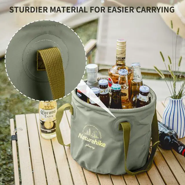 Alt view image 3 of 7 - Collapsible Bucket, Folding Bucket Wash Basin with Handle, Portable Water Container 2.64 Gallon (10L) for Camping Fishing Travelling Gardening