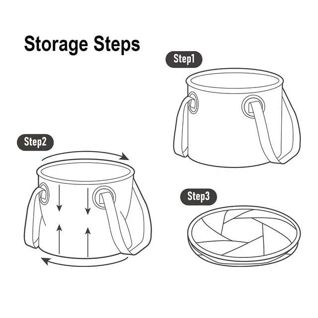 Alt view image 7 of 7 - Collapsible Bucket, Folding Bucket Wash Basin with Handle, Portable Water Container 2.64 Gallon (10L) for Camping Fishing Travelling Gardening