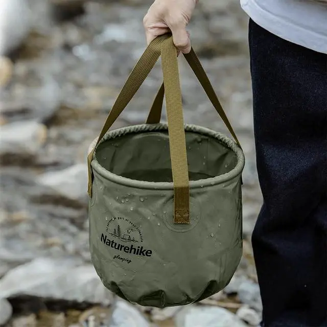 Alt view image 5 of 7 - Collapsible Bucket, Folding Bucket Wash Basin with Handle, Portable Water Container 2.64 Gallon (10L) for Camping Fishing Travelling Gardening