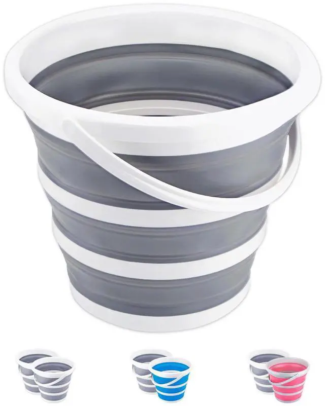 Main image of Collapsible Bucket 10L 2.6 Gallon Cleaning Bucket Mop Bucket Folding Foldable Portable Small Plastic Water Supplies for Outdoor Garden Camping Fishing Car Wash Space Saving