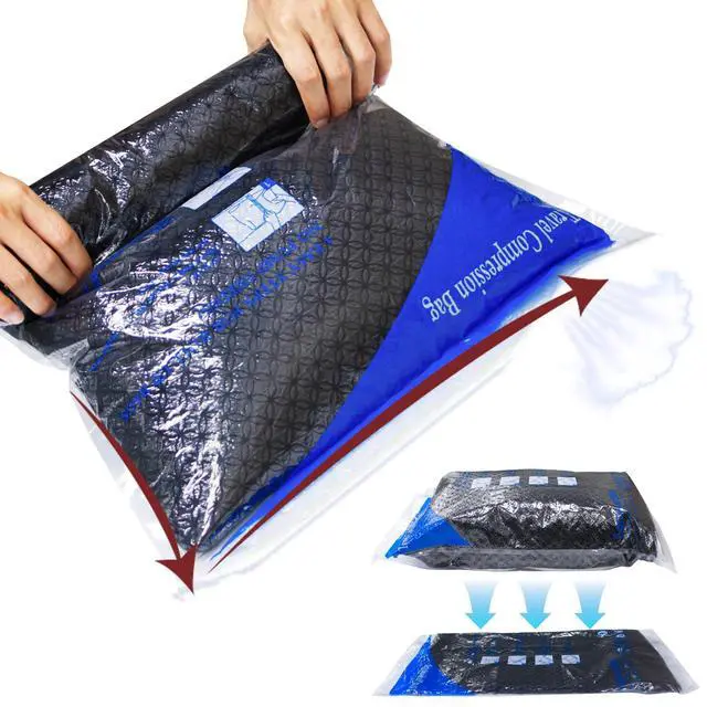 Alt view image 2 of 7 - Vacuum Storage Bags, Space Saver Sealer Bags for Clothing, Pillows, Comforters, Blankets, Bedding, Travel, 12 Roll Bags, PA+PE Material
