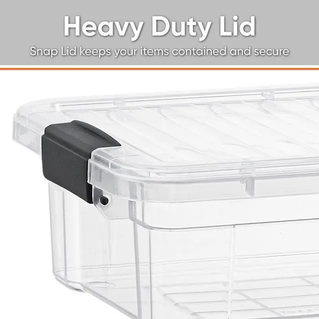 Alt view image 4 of 7 - Clear Storage Boxes with Lids, 1.27 Quart Plastic Container Bins for Organizing, Stackable Crates, BPA Free, Non Toxic, Odor Free, Organizers for Home, Office and Dorm