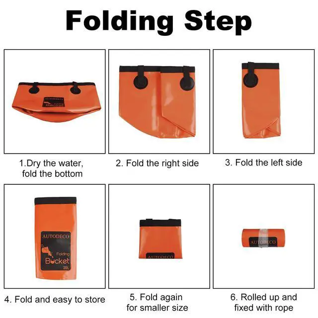 Alt view image 4 of 7 - Collapsible Bucket 5 Gallon Container Folding Water Bucket Portable Wash Basin for Camping Fishing Travelling Outdoor Gardening Orange 1Pcs 20L