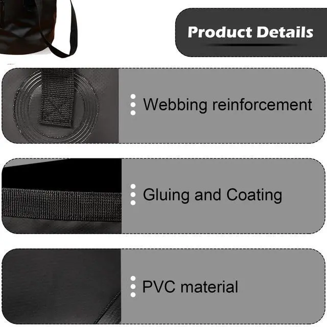 Alt view image 7 of 7 - Collapsible Bucket with Handle, Lightweight Folding Water Container, Portable Collapsible Bucket for Fishing, Camping, Hiking, Backpacking, Outdoor Survival, Car Washing Black 20L