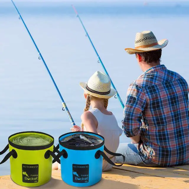 Alt view image 6 of 7 - Collapsible Bucket 5 Gallon Container Folding Water Bucket Portable Wash Basin for Camping Fishing Travelling Outdoor Gardening Blue 1Pcs 20L