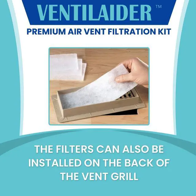 Alt view image 3 of 7 - Complete Air Vent Register Filter Set Cut To Fit Any Size 16" x 60" & 50" Installation Tape, Electrostatic Fabric. Purifies Air, Helps Reduce Dust From Ducts, AC Furnace System