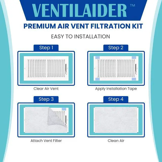 Alt view image 2 of 7 - Complete Air Vent Register Filter Set Cut To Fit Any Size 16" x 60" & 50" Installation Tape, Electrostatic Fabric. Purifies Air, Helps Reduce Dust From Ducts, AC Furnace System