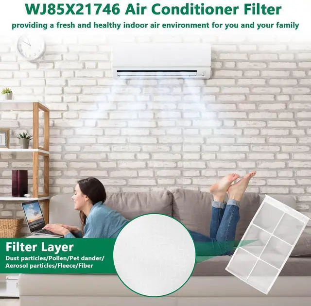 Alt view image 6 of 7 - WJ85X21746 Air Conditioner Filter Compatible with GE AHQ06LYW1 AHQ06LYQ1 AHR05LWQ2 AHR05LWQ2 WJ85X21746 Replacement Parts for AP6280063 4588851 A0010209471 PS12171954 (1 Pack)