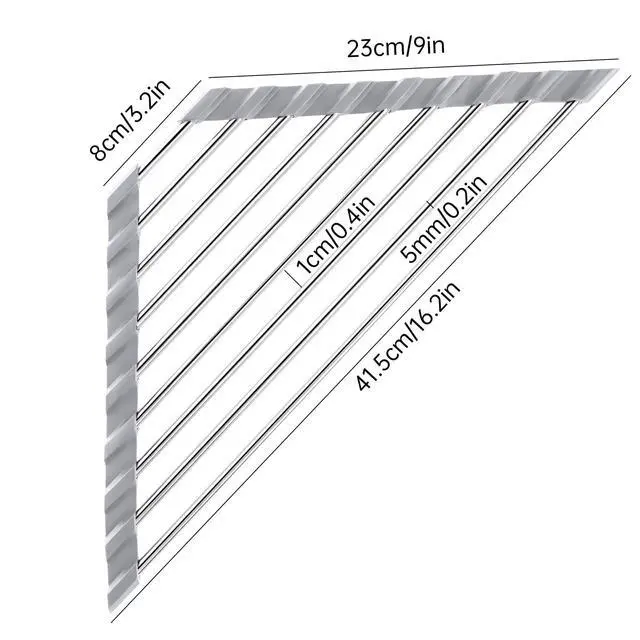 Alt view image 7 of 7 - Triangle Roll-Up Dish Drying Rack for Sink Corner Small Foldable Stainless Steel Over The Sink Multipurpose Kitchen Drainer Caddy Organizer Storage Space Saver Shelf Holder (Gray)