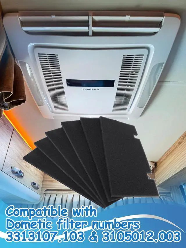 Alt view image 4 of 7 - RV Air Conditioner Replacement Filters - 6 Pack 7.5''x14''x0.5'' AC Filter Compatible With Dometic Filter Numbers 3313107.103 & 3105012.003, A/C Filters Replacement for RV Accessories (40PPI)