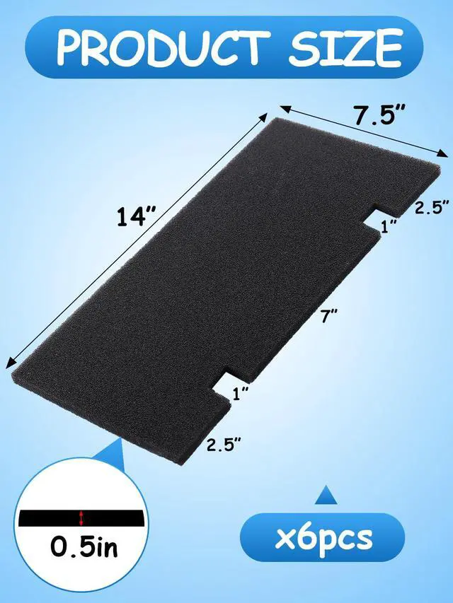 Alt view image 6 of 7 - RV Air Conditioner Replacement Filters - 6 Pack 7.5''x14''x0.5'' AC Filter Compatible With Dometic Filter Numbers 3313107.103 & 3105012.003, A/C Filters Replacement for RV Accessories (40PPI)