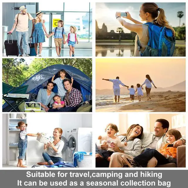 Alt view image 7 of 7 - Compression Bags - Travel Accessories - 10 Pack Space Saver Bags - No Vacuum or Pump Needed - Vacuum Storage Bags for Travel Essentials - Home Packing-Organizers (Blue)