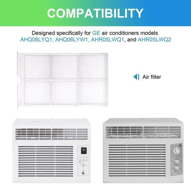 Alt view image 6 of 7 - WJ85X21746 GE Air Conditioner AC Air Filter Replacement Replaces AP6280063, 4588851, A0010209471, PS12171954 for GE AHQ06LYQ1, AHQ06LYW1, AHR05LWQ1, AHR05LWQ2