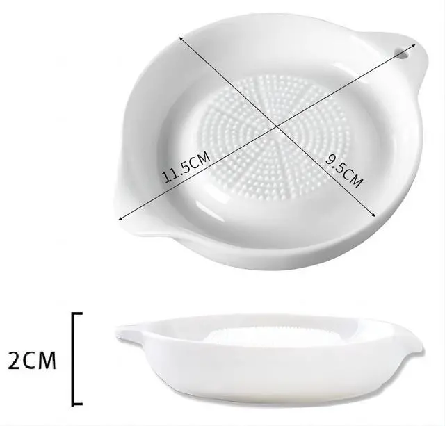 Alt view image 2 of 7 - 1 Pack Advanced Ceramic Grater Plate for Ginger, Garlic, Onion, Cheese, Lemon, Chocolate, Vegetables and Fruits in Kitchen, White, 4 Inches