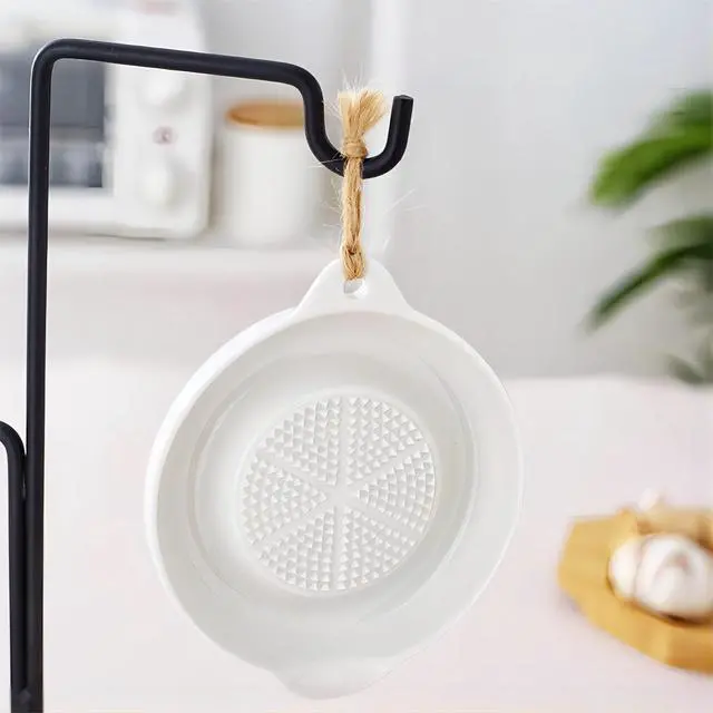 Alt view image 3 of 7 - 1 Pack Advanced Ceramic Grater Plate for Ginger, Garlic, Onion, Cheese, Lemon, Chocolate, Vegetables and Fruits in Kitchen, White, 4 Inches