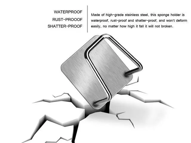 Alt view image 2 of 7 - Sponge Holders for Kitchen Sink Adhesive Sponge Holder Sink Caddy Stainless Steel Rust Proof Waterproof, Quick Drying