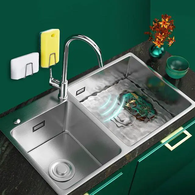 Alt view image 4 of 7 - Sponge Holders for Kitchen Sink Adhesive Sponge Holder Sink Caddy Stainless Steel Rust Proof Waterproof, Quick Drying