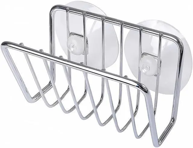 Main image of Sponge Holder for Kitchen Sink, Stainless Steel Suction Cup Sponge Caddy - Silver
