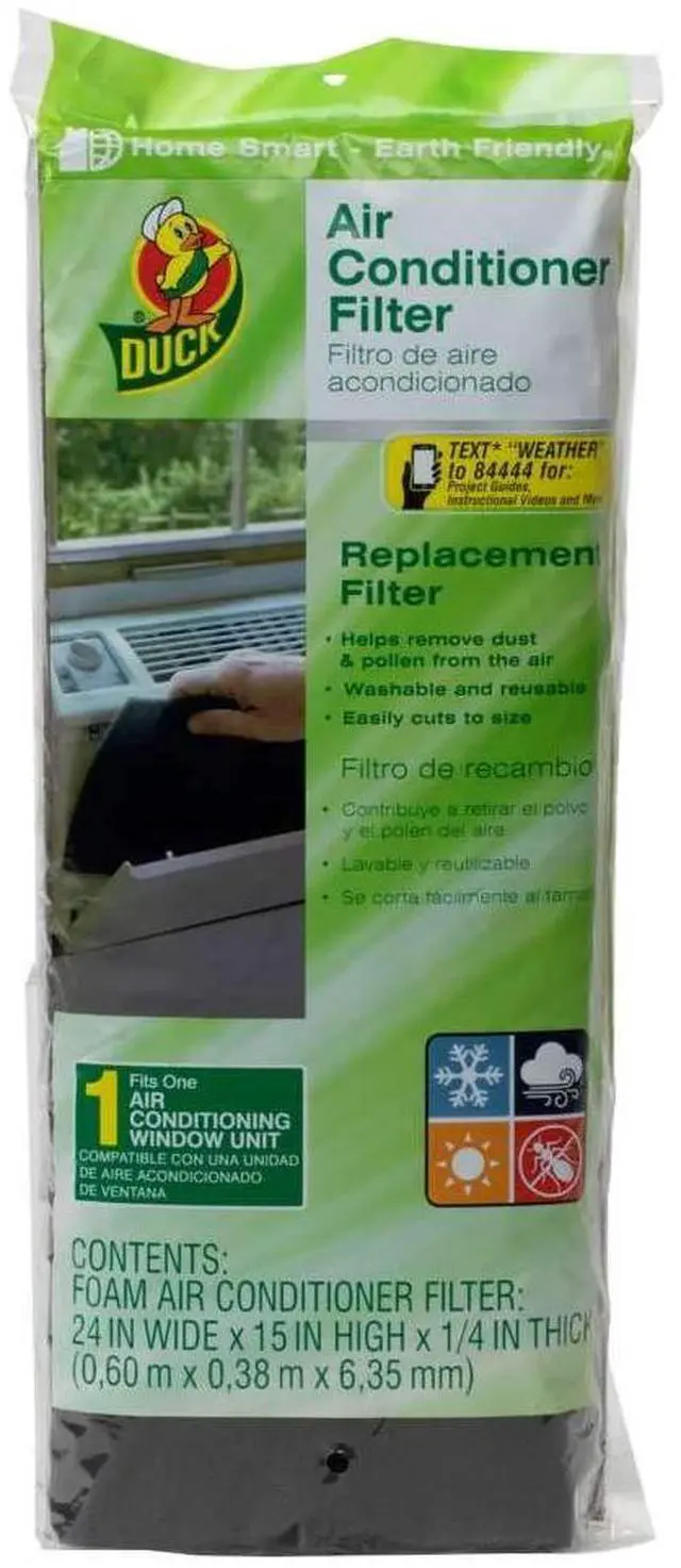 Main image of Brand 1285234 Replacement Air Conditioner Foam Filter, 24-Inch x 15-Inch x 1/4-Inch, 1-Pack by Duck