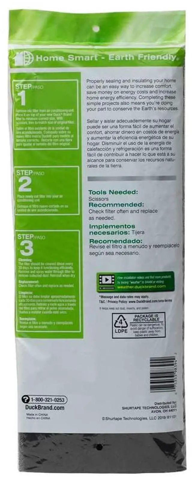 Alt view image 2 of 5 - Brand 1285234 Replacement Air Conditioner Foam Filter, 24-Inch x 15-Inch x 1/4-Inch, 1-Pack by Duck