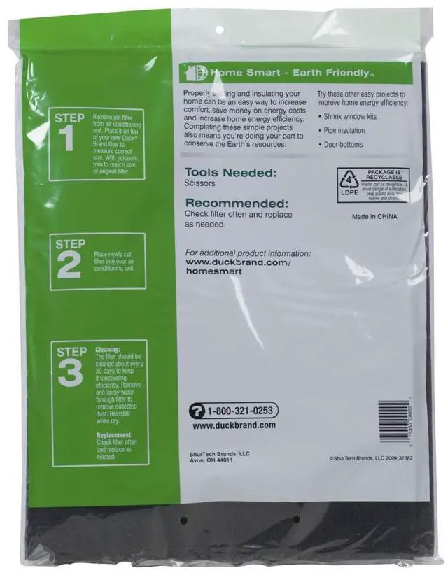 Alt view image 2 of 5 - Brand Replacement Air Conditioner Foam Filter, 24-Inch x 15-Inch x 1/4-Inch, 1285234