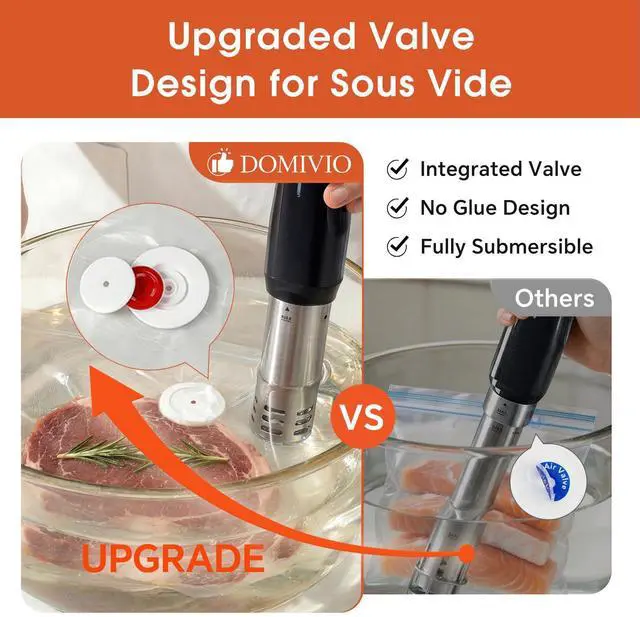 Alt view image 3 of 7 - Reusable Vacuum Storage Bags for Food, 30PCS (S+M) BPA-Free Sous Vide & Freezer Bags with Air Valve, 2 Sizes 7.9'' x 9.8'' & 10.2'' x 11'', Compatible with Most Vacuum Sealers