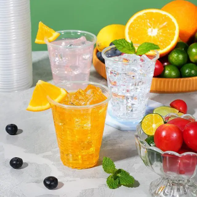 Alt view image 2 of 7 - 600 Pack 9 oz Plastic Cups, Clear Disposable Cups, Hot/Cold Party Drinking Cups, PP Clear Plastic Cups Bulk for Party, Picnic, BBQ, Wedding, Travel