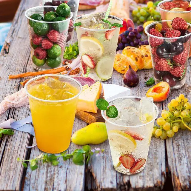 Alt view image 3 of 7 - 600 Pack 9 oz Plastic Cups, Clear Disposable Cups, Hot/Cold Party Drinking Cups, PP Clear Plastic Cups Bulk for Party, Picnic, BBQ, Wedding, Travel