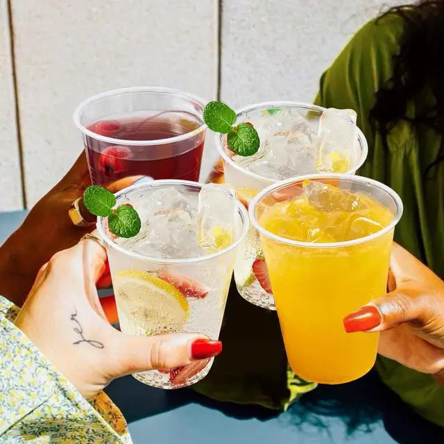 Alt view image 6 of 7 - 600 Pack 9 oz Plastic Cups, Clear Disposable Cups, Hot/Cold Party Drinking Cups, PP Clear Plastic Cups Bulk for Party, Picnic, BBQ, Wedding, Travel