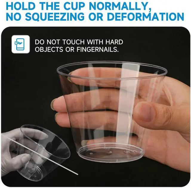 Alt view image 2 of 7 - 9 oz Clear Plastic Cups 100 packs, Disposable Plastic Party Cups Tumblers, Cocktail Cups, Perfect for Parties, Wedding and Events