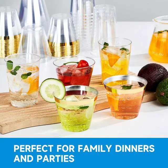 Alt view image 5 of 7 - 9 oz Clear Plastic Cups 100 packs, Disposable Plastic Party Cups Tumblers, Cocktail Cups, Perfect for Parties, Wedding and Events