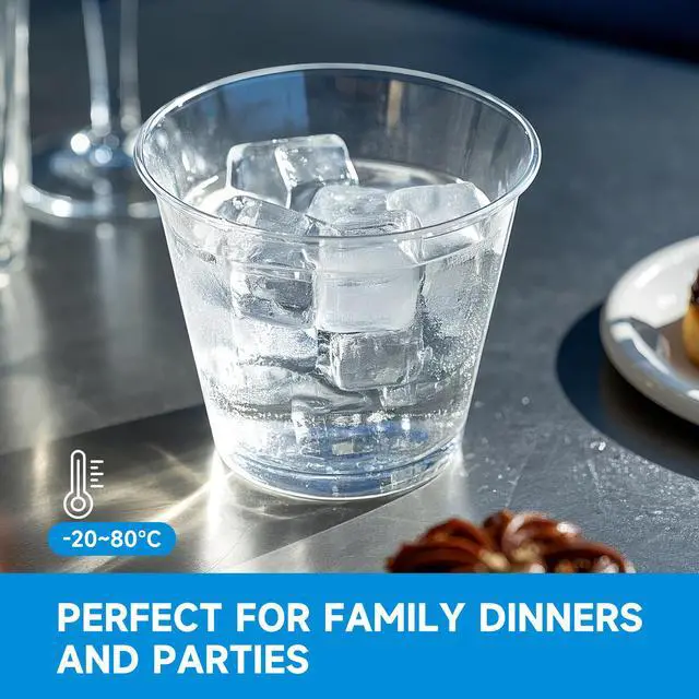 Alt view image 6 of 7 - 9 oz Clear Plastic Cups 100 packs, Disposable Plastic Party Cups Tumblers, Cocktail Cups, Perfect for Parties, Wedding and Events